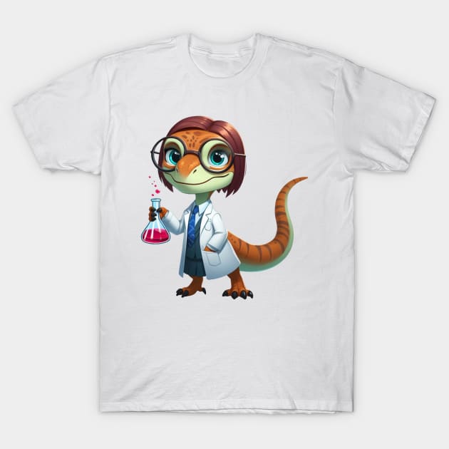 Cute Velociraptor Clever Girl Illustration T-Shirt by Dmytro